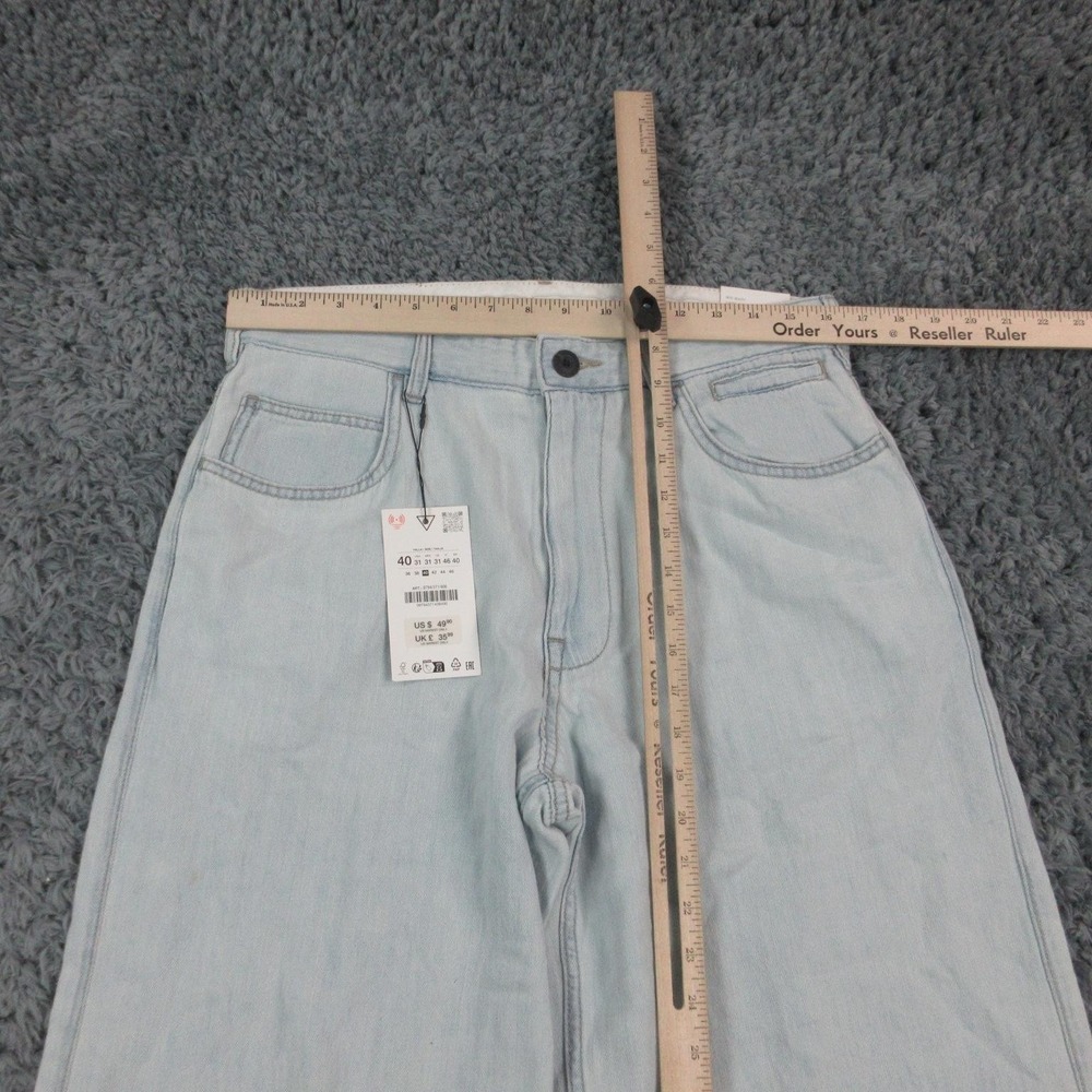 Zara Jeans Mens 32x29* Light Blue Mid Waist Loose Wide Leg Ankle NWT - Picture 2 of 16